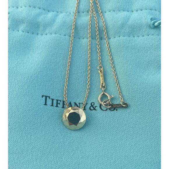 Tiffany Co Elsa Peretti Faceted 2 Carat 18k gold Pendant Necklace on a 15" Chain - Picture 6 of 15